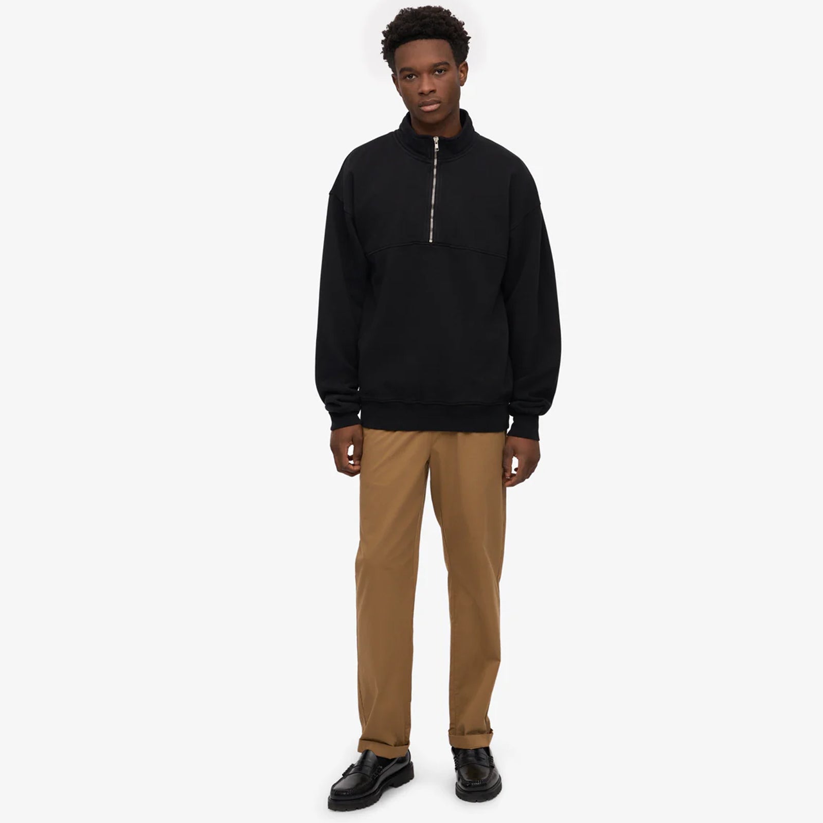 Organic Quarter Zip deep black Colorful Standard