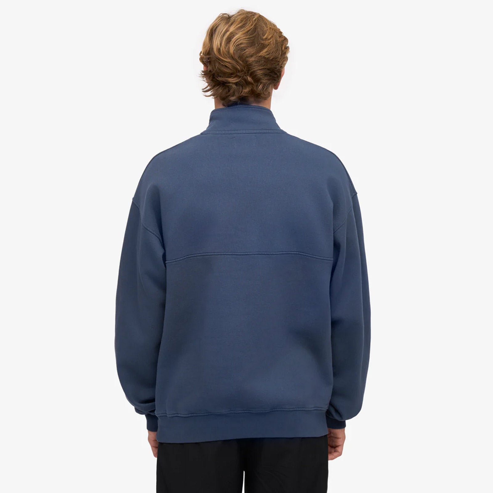 Organic Quarter Zip petrol blue