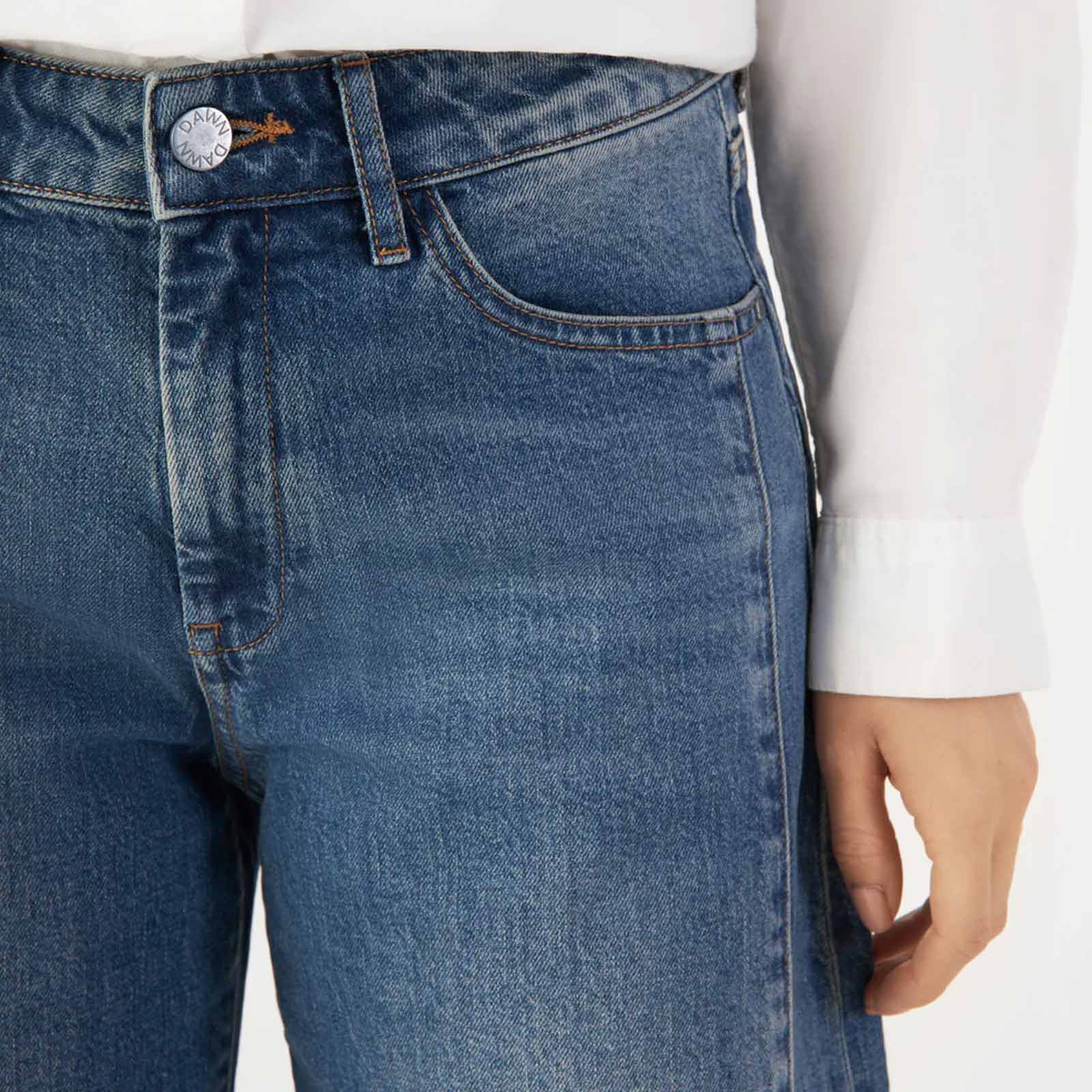 Ash Cutline Barrel Leg Jeans vintage blue Dawn Denim