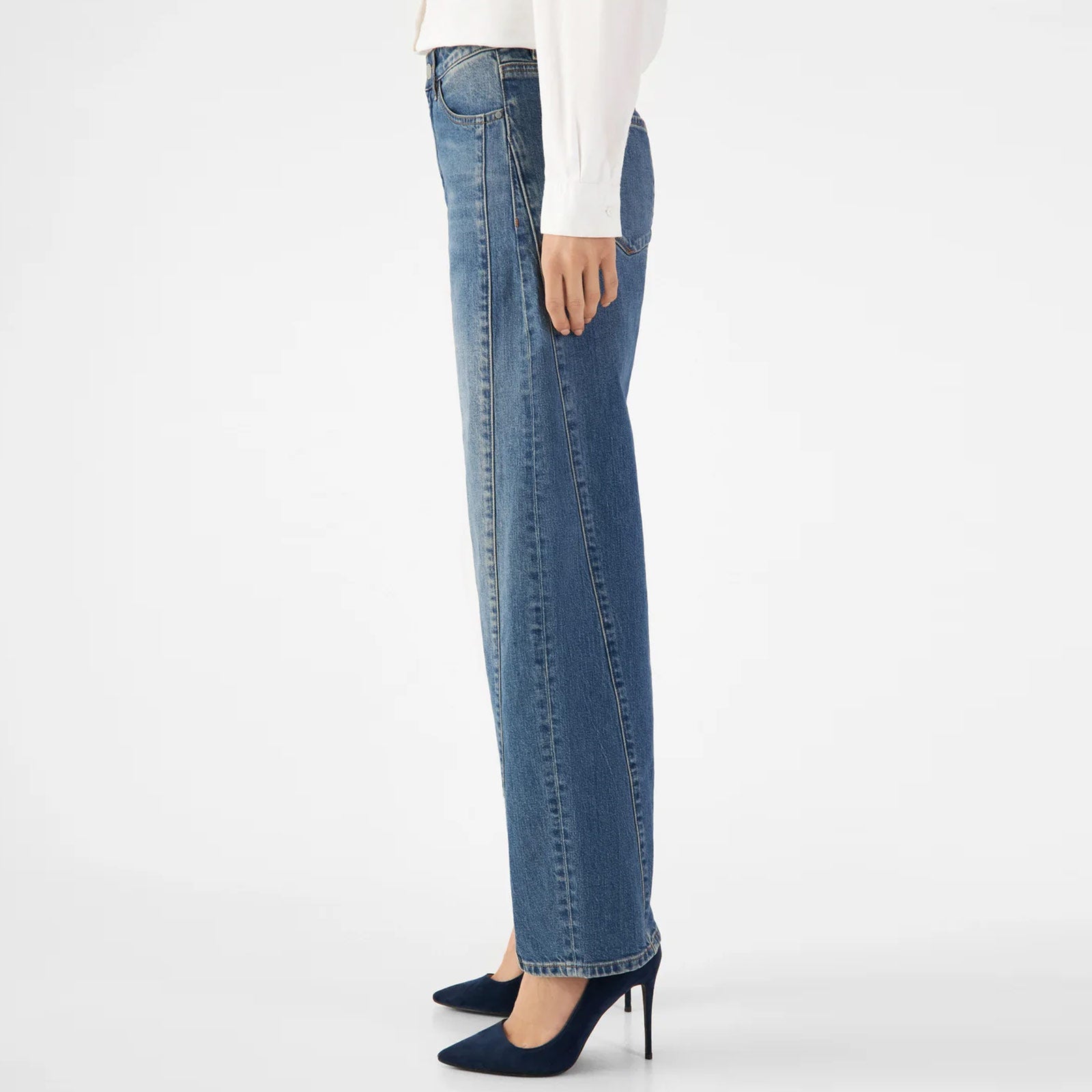 Ash Cutline Barrel Leg Jeans vintage blue Dawn Denim