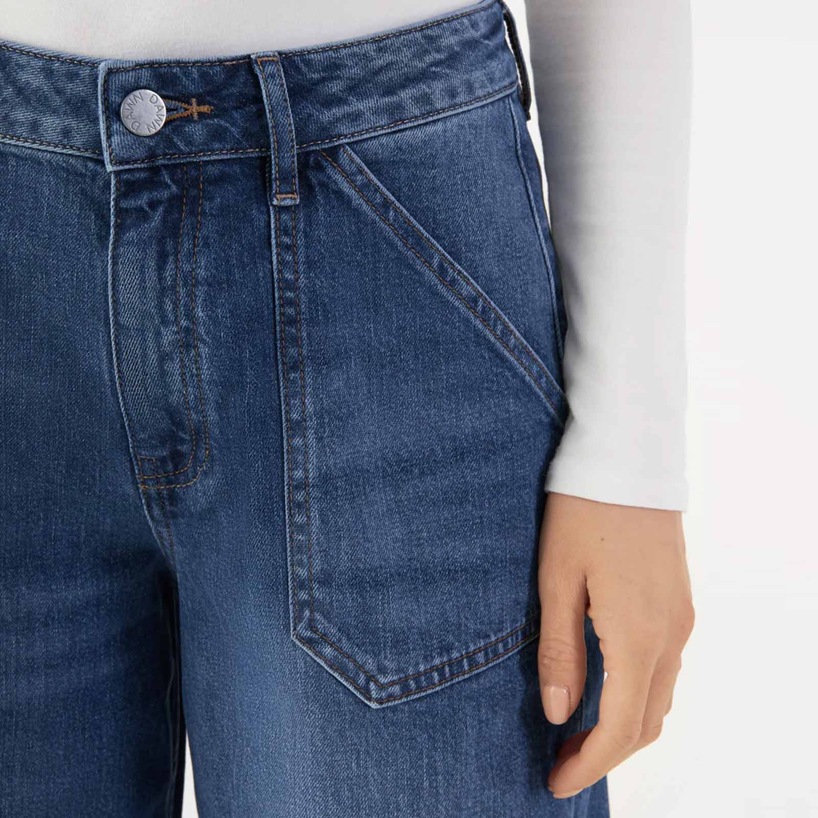 Sunny Worker Wide Leg Jeans medium blue Dawn Denim