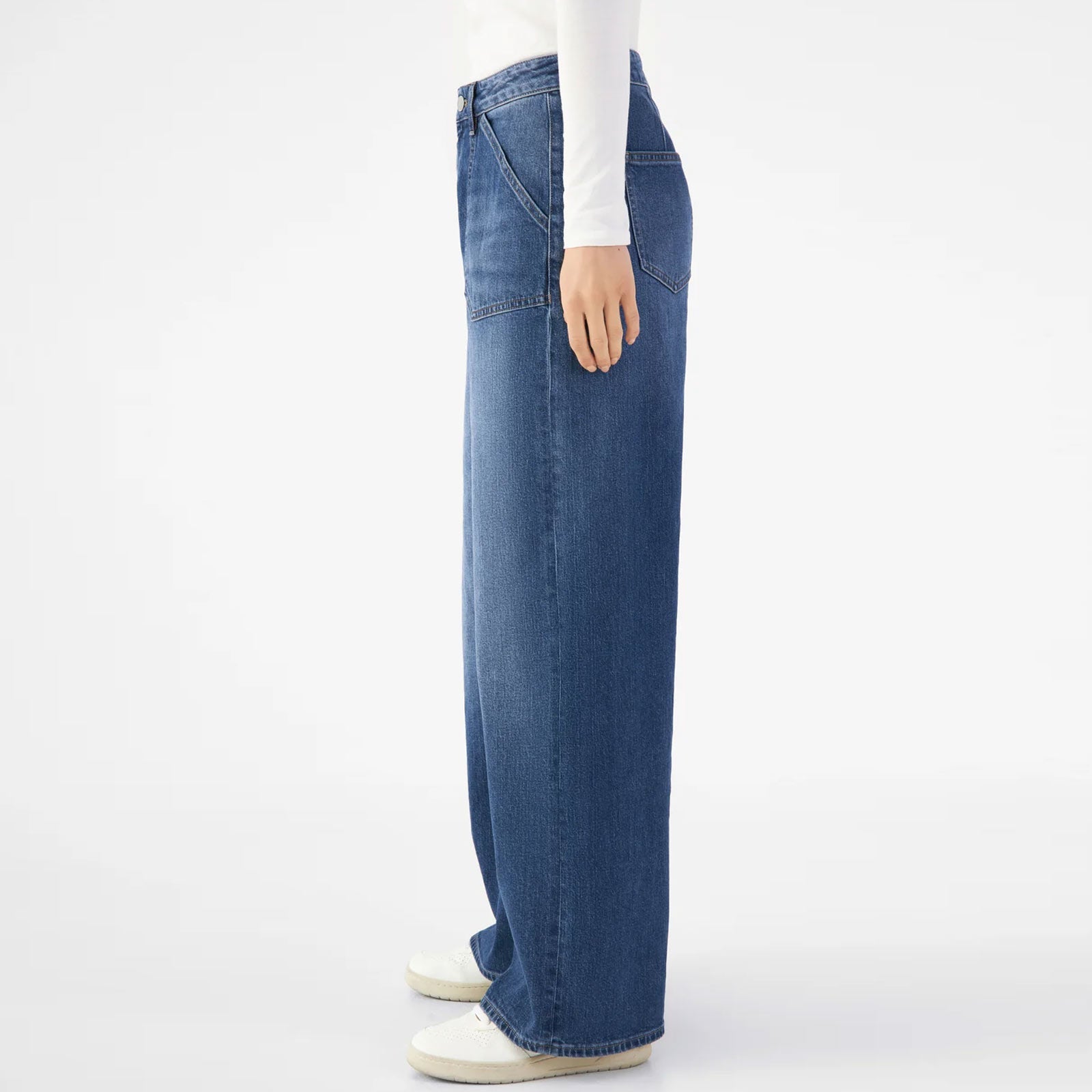 Sunny Worker Wide Leg Jeans medium blue Dawn Denim