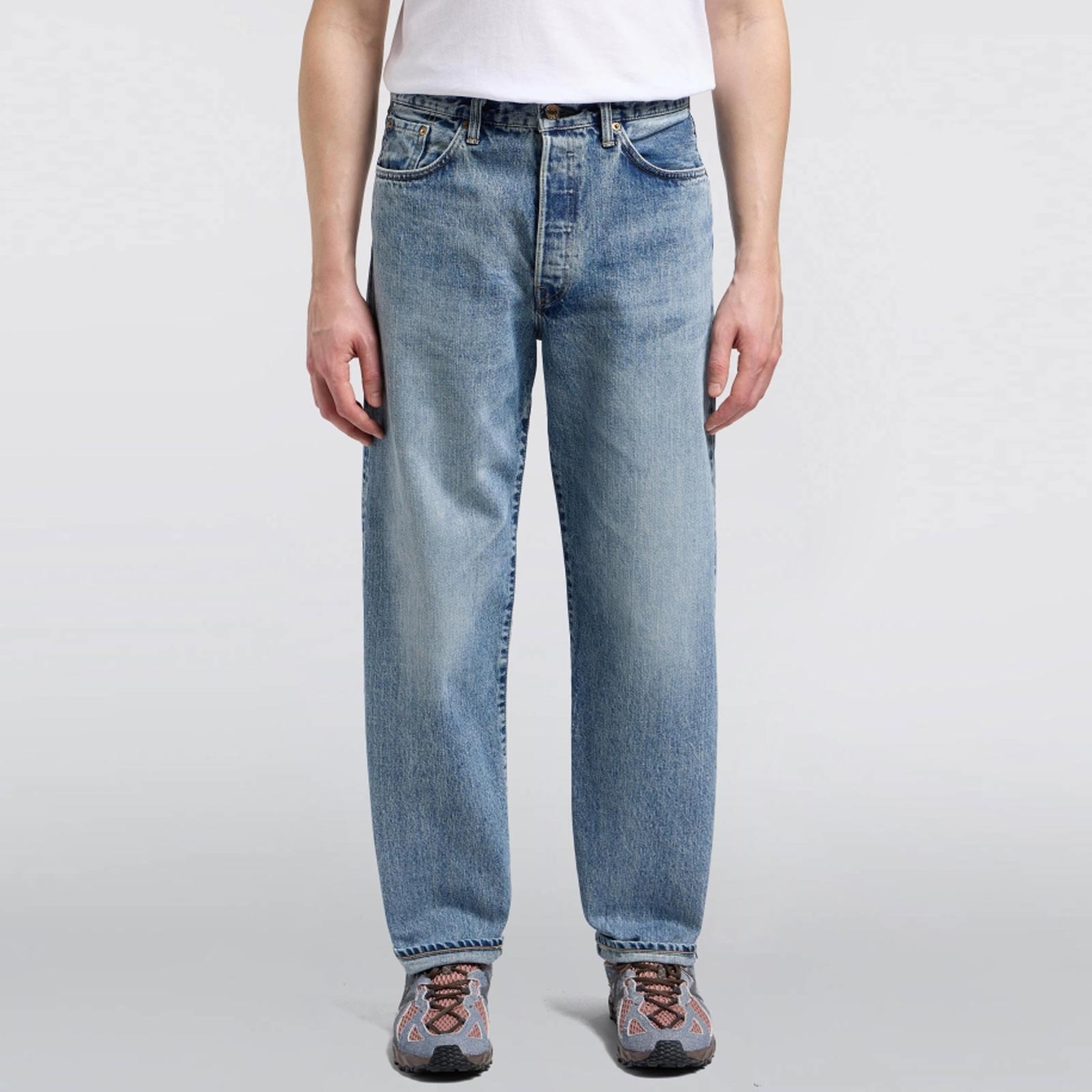 Loose Fit Kurabo Recycle Red Selvage Denim blue light used