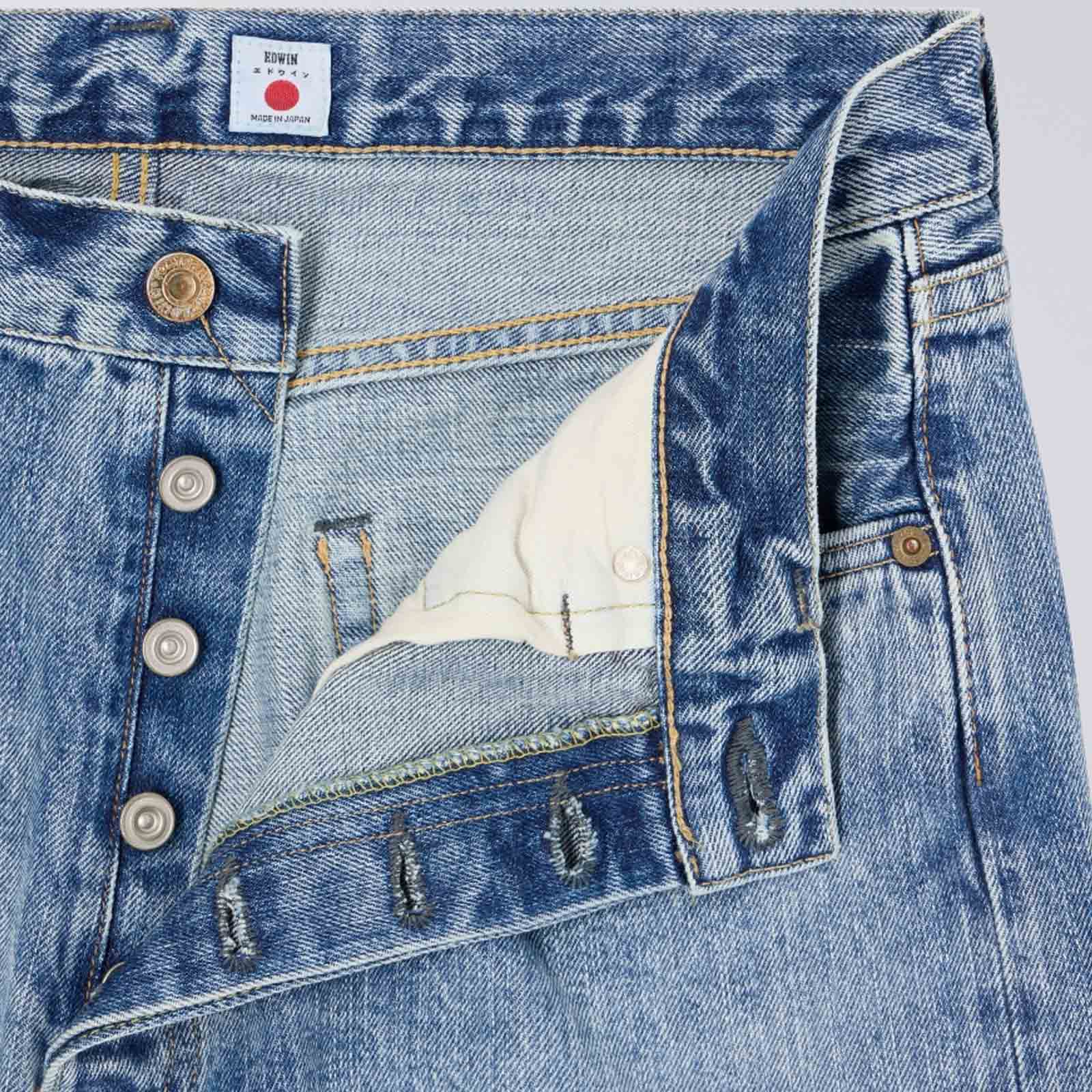 Loose Fit Kurabo Recycle Red Selvage Denim blue light used