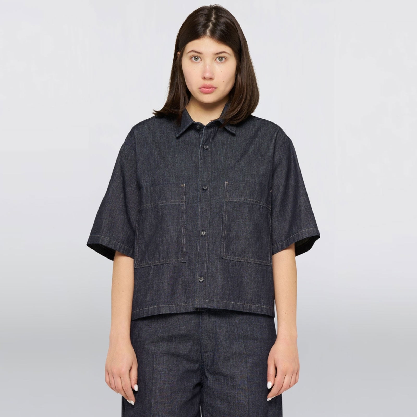W' Delme S/S Shirt blue rinsed Edwin Jeans