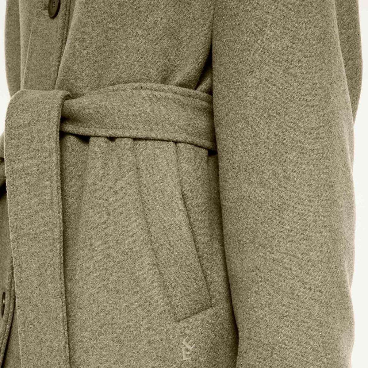 Alendra Wool Coat green melange