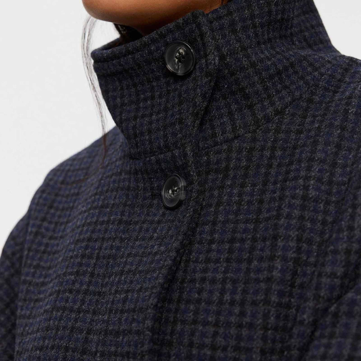 Alendra Wool Coat grey check