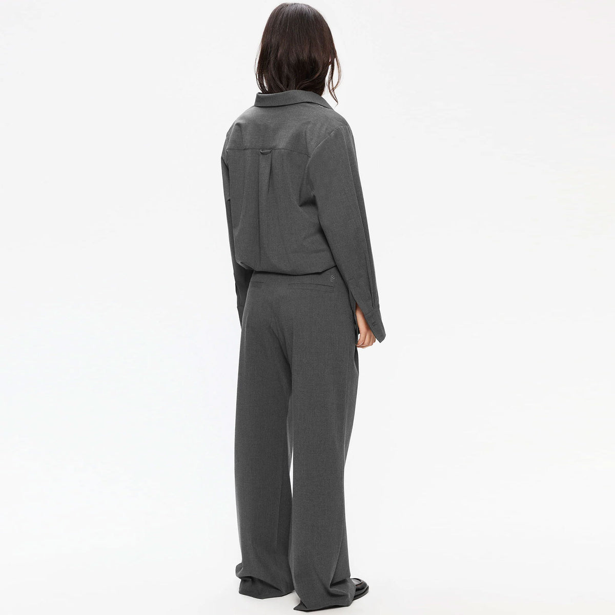 Ambel Herringbone Blouse mid grey mel