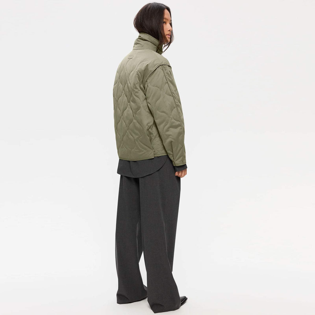 Caisa BrushLoom Jacket silver green