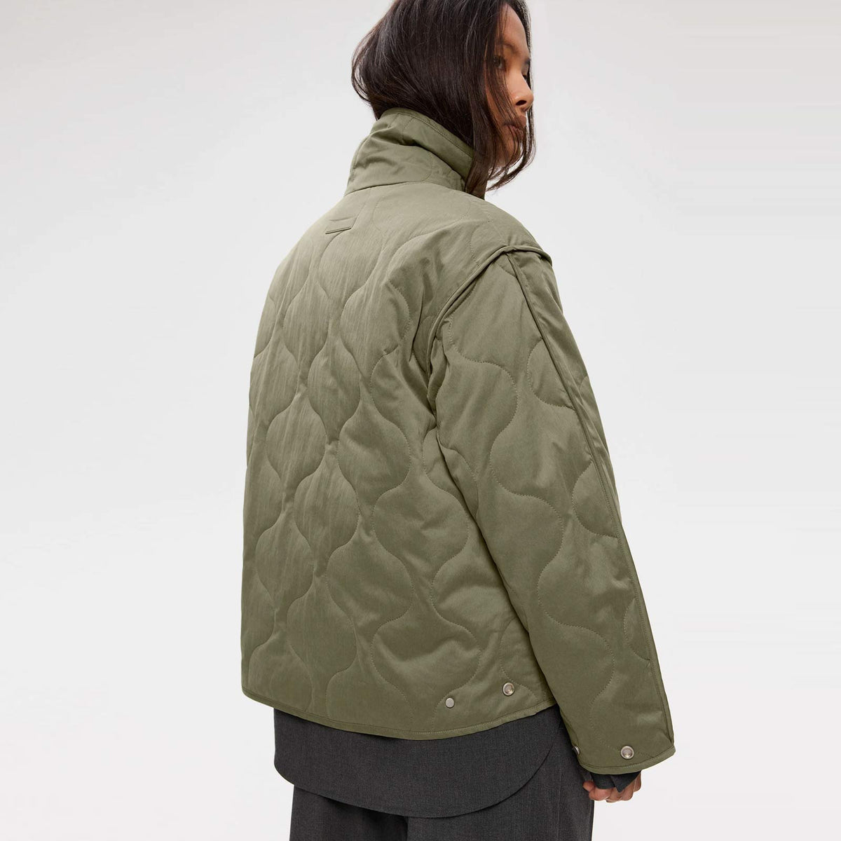Caisa BrushLoom Jacket silver green