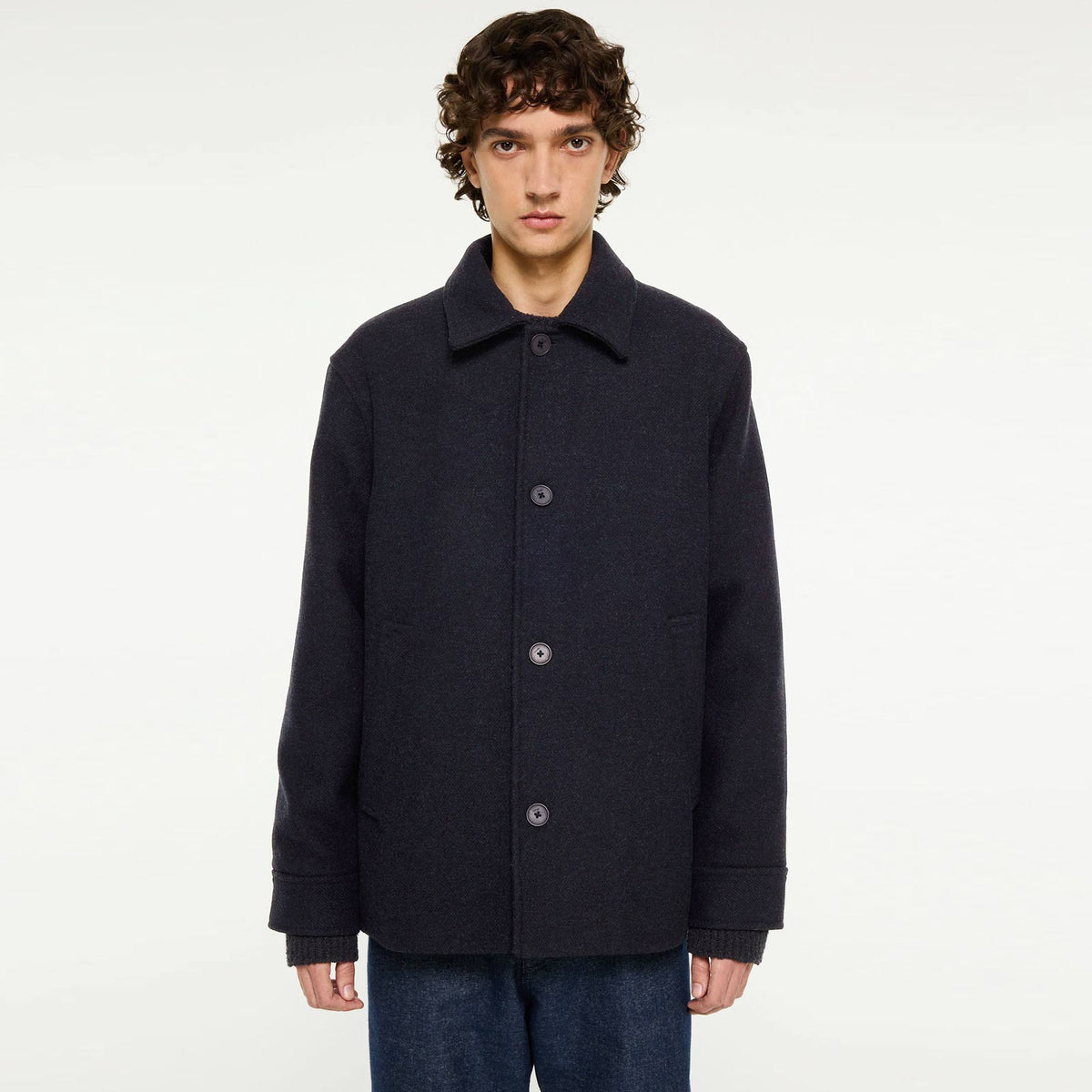 Ciaran Wool Coat navy melange