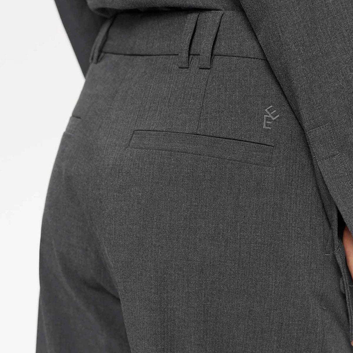 Dilay Herringbone Trousers mid grey mel