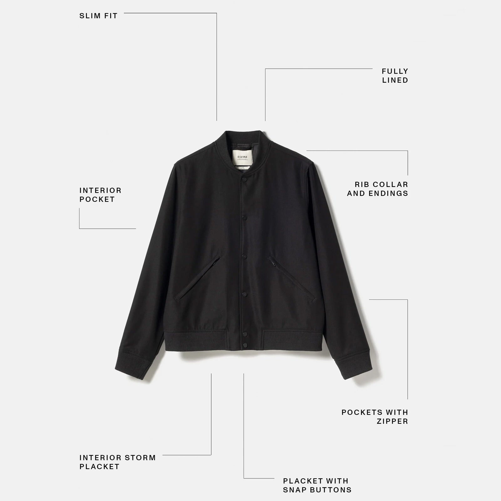 Jorn DobbyLoom Jacket black Elvine