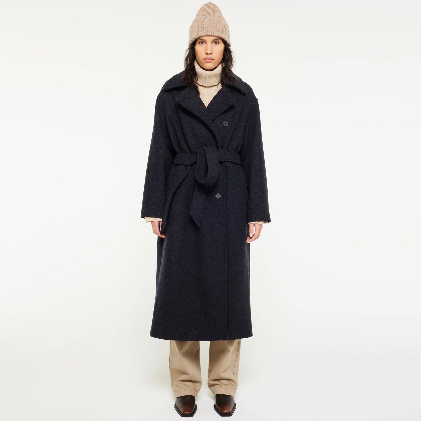 Milleah Wool Coat navy melange Elvine