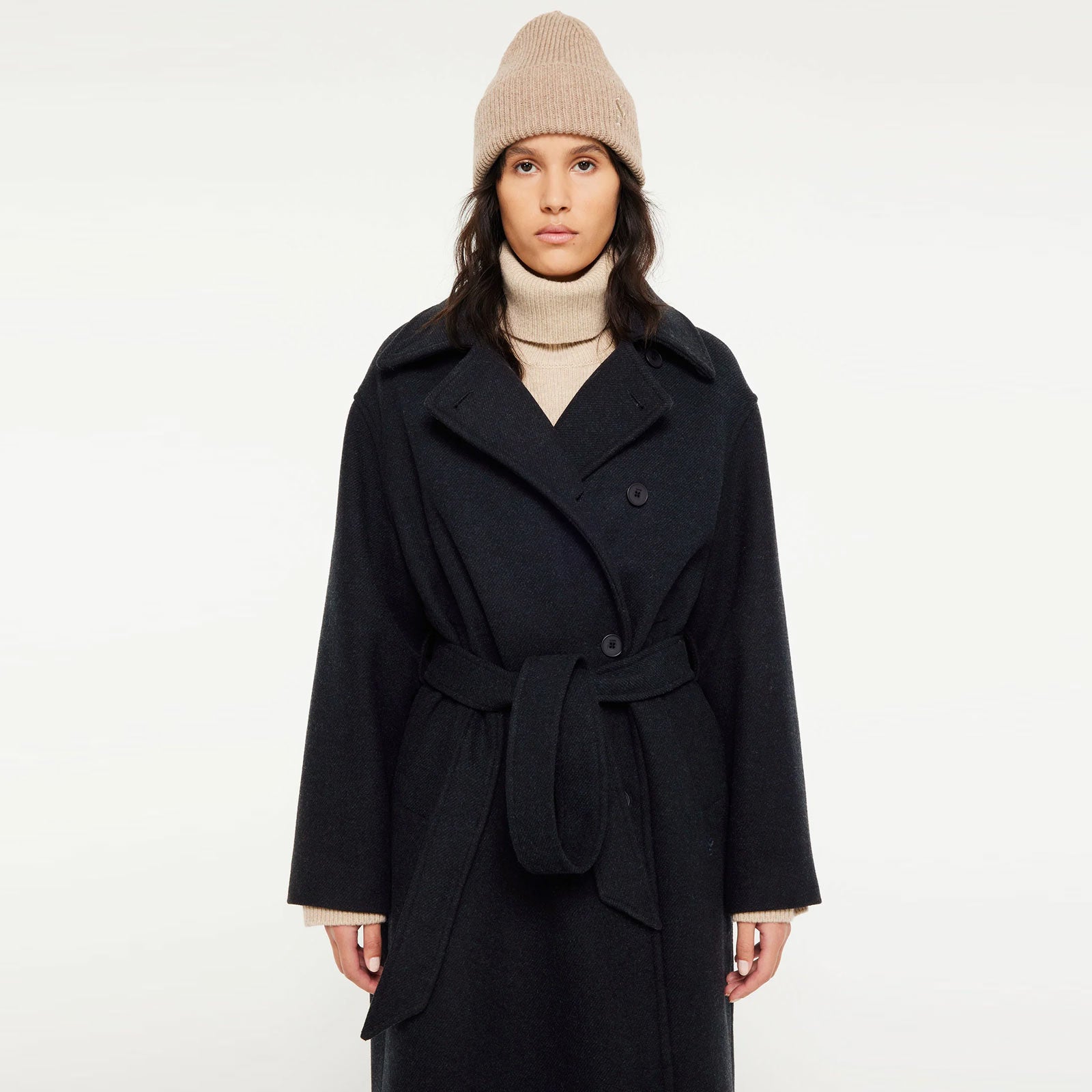 Milleah Wool Coat navy melange Elvine
