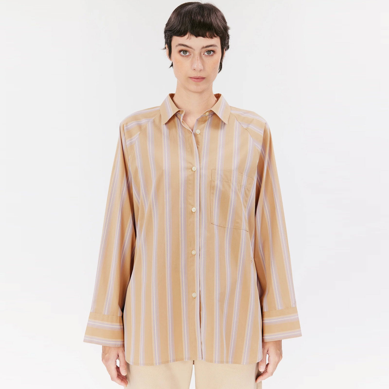 Noelle Blouse beige stripe