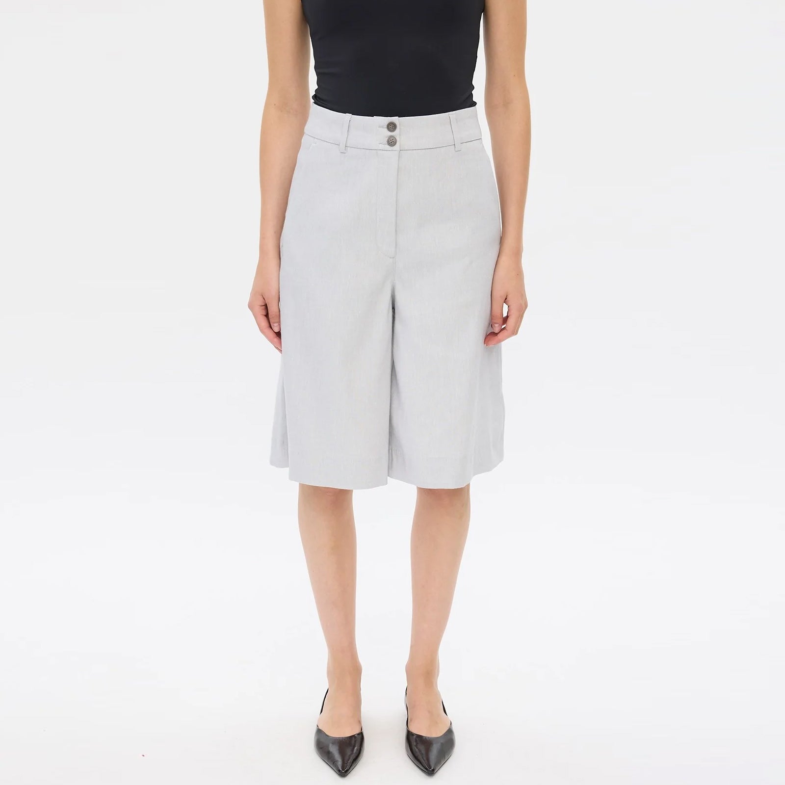 LauraFV 769 Long Shorts quiet grey linen Five Units