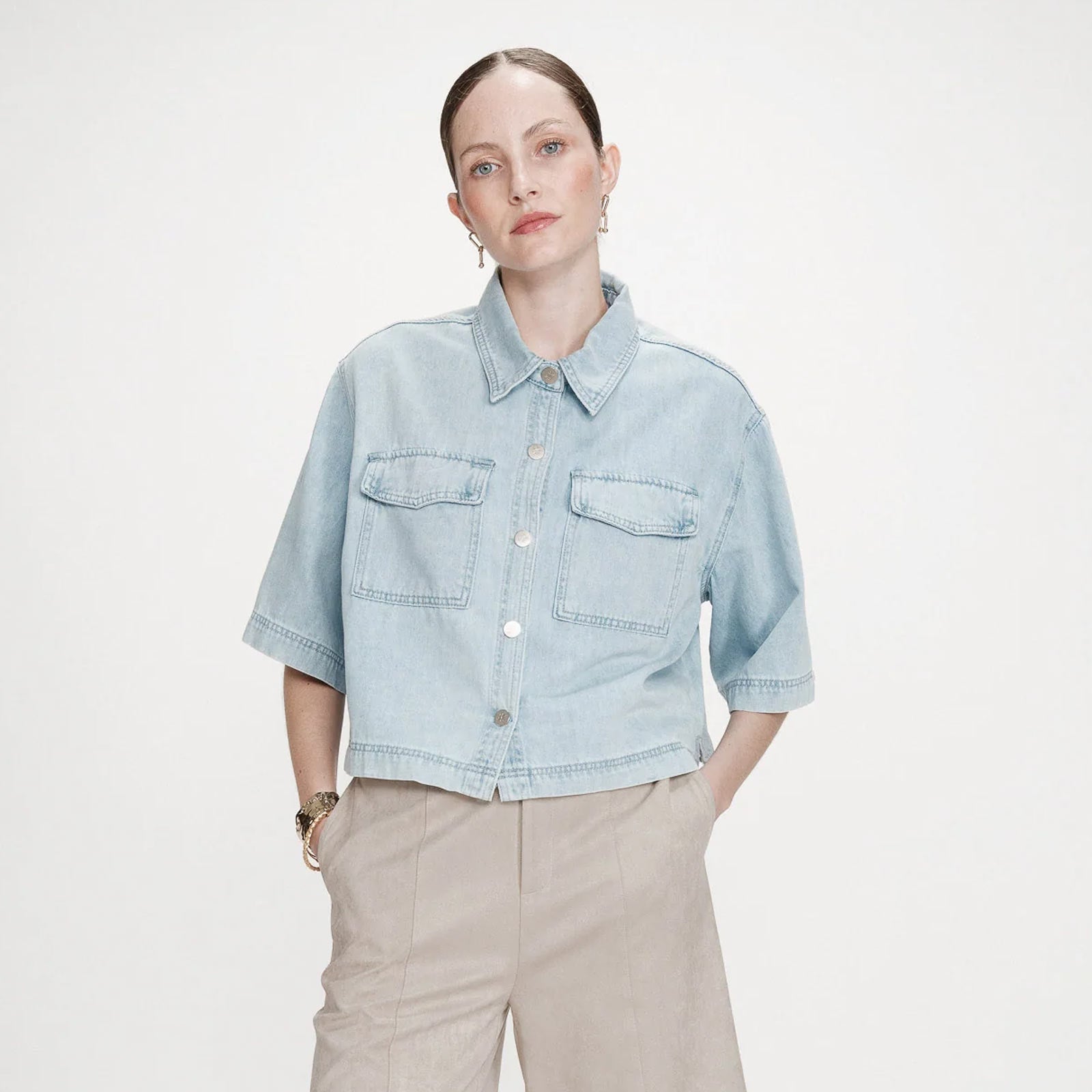 Vita Denim Shirt sky blue Grace & Mila