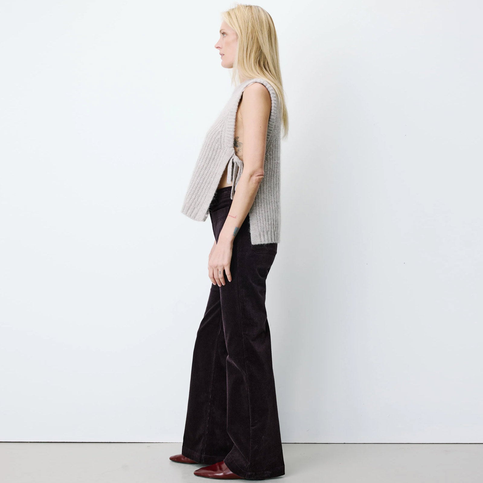 Argan Knit Vest grege