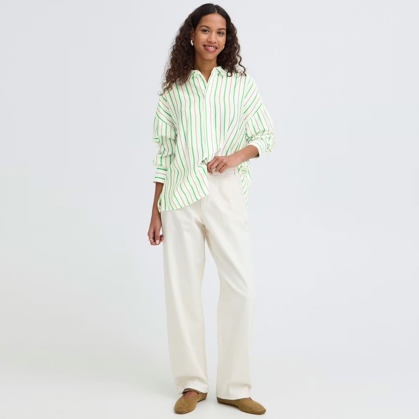 IHKatya Shirt greenbriar stripe ICHI