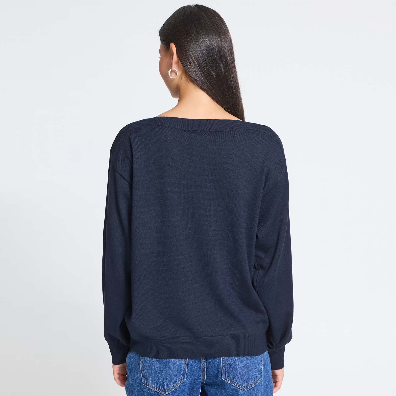 IHLulus Boat Neck Sweatshirt navy