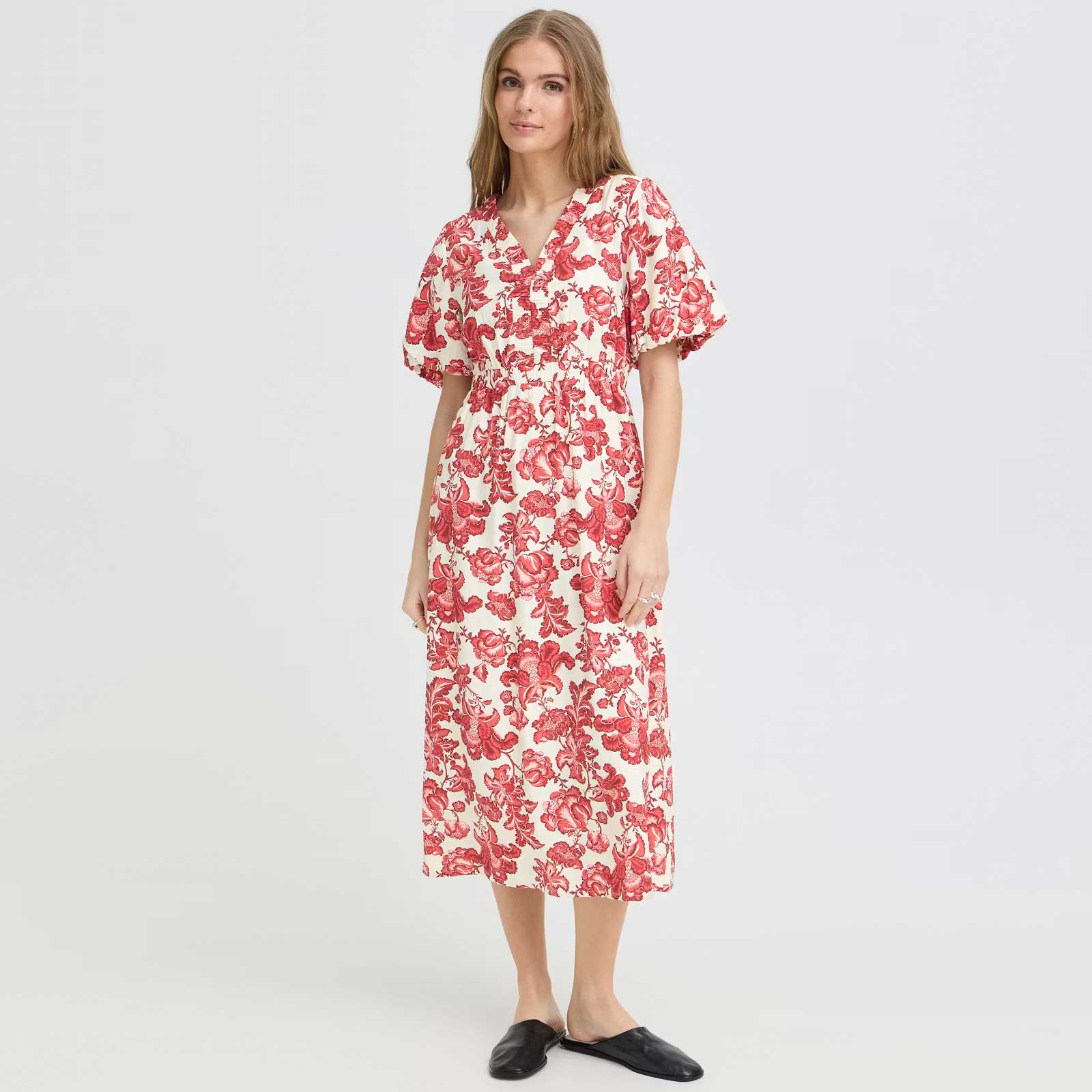 IHVilgis Dress red floral print ICHI