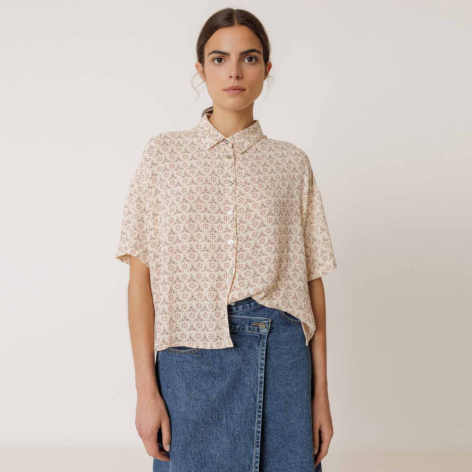 Allover Print Blouse crudo INDI&COLD