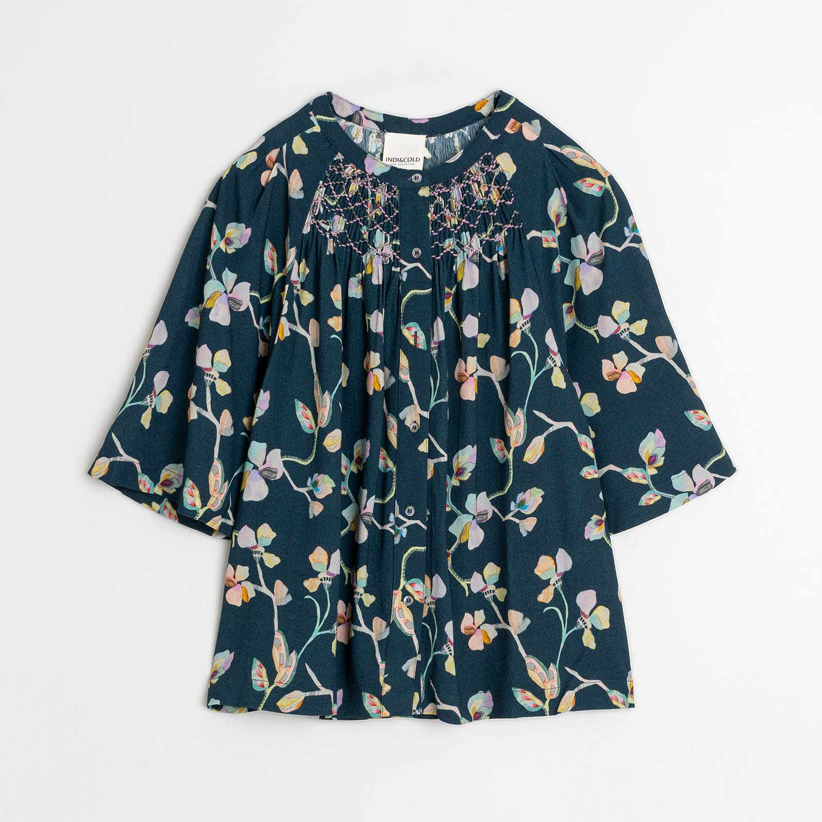 Allover Print Viscose Blouse marino INDI&COLD