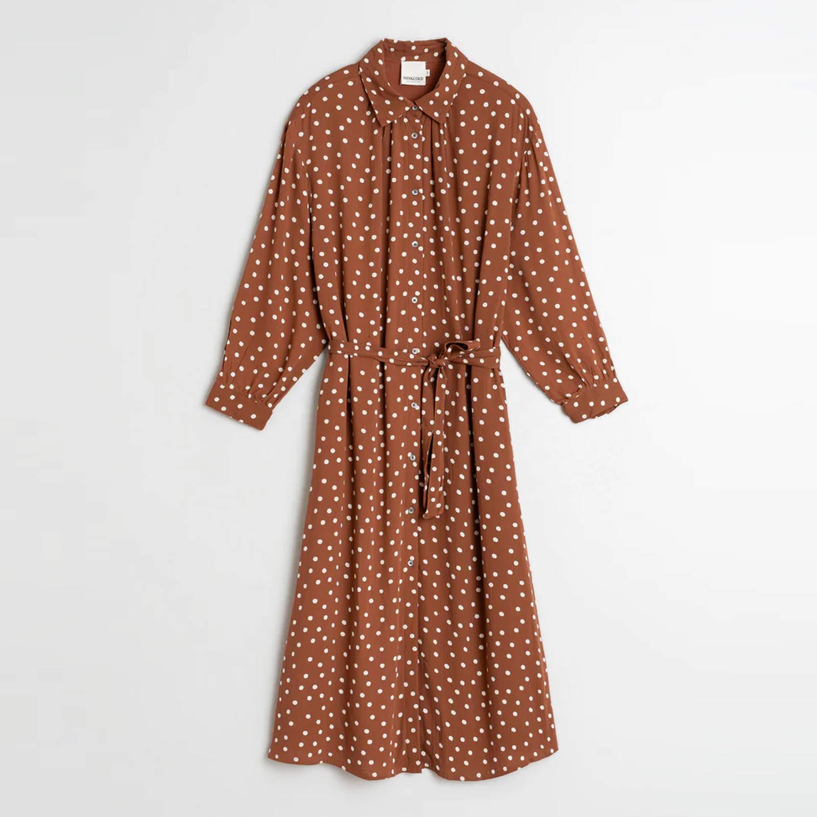 Allover Print Viscose Dress terracota INDI&COLD