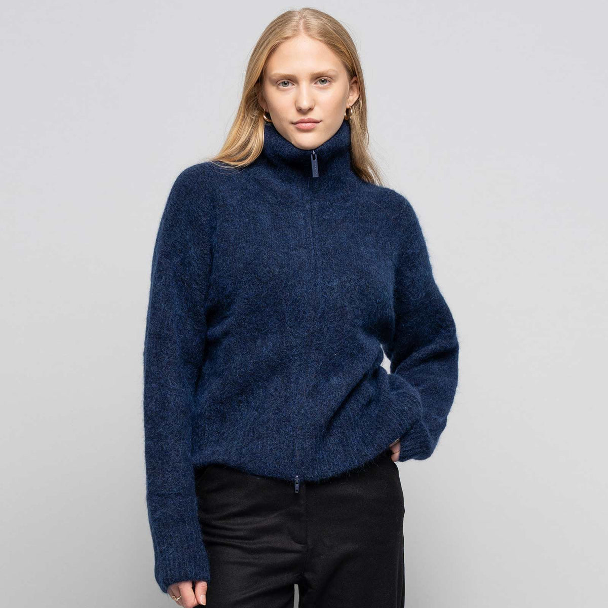 Susy Mohair Zip Cardigan midnight blue