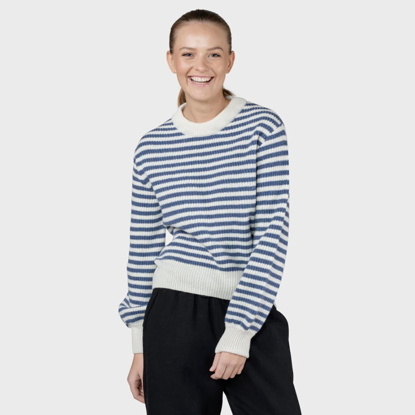Gunilla Knit Jumper cream/surf blue Klitmøller Collective