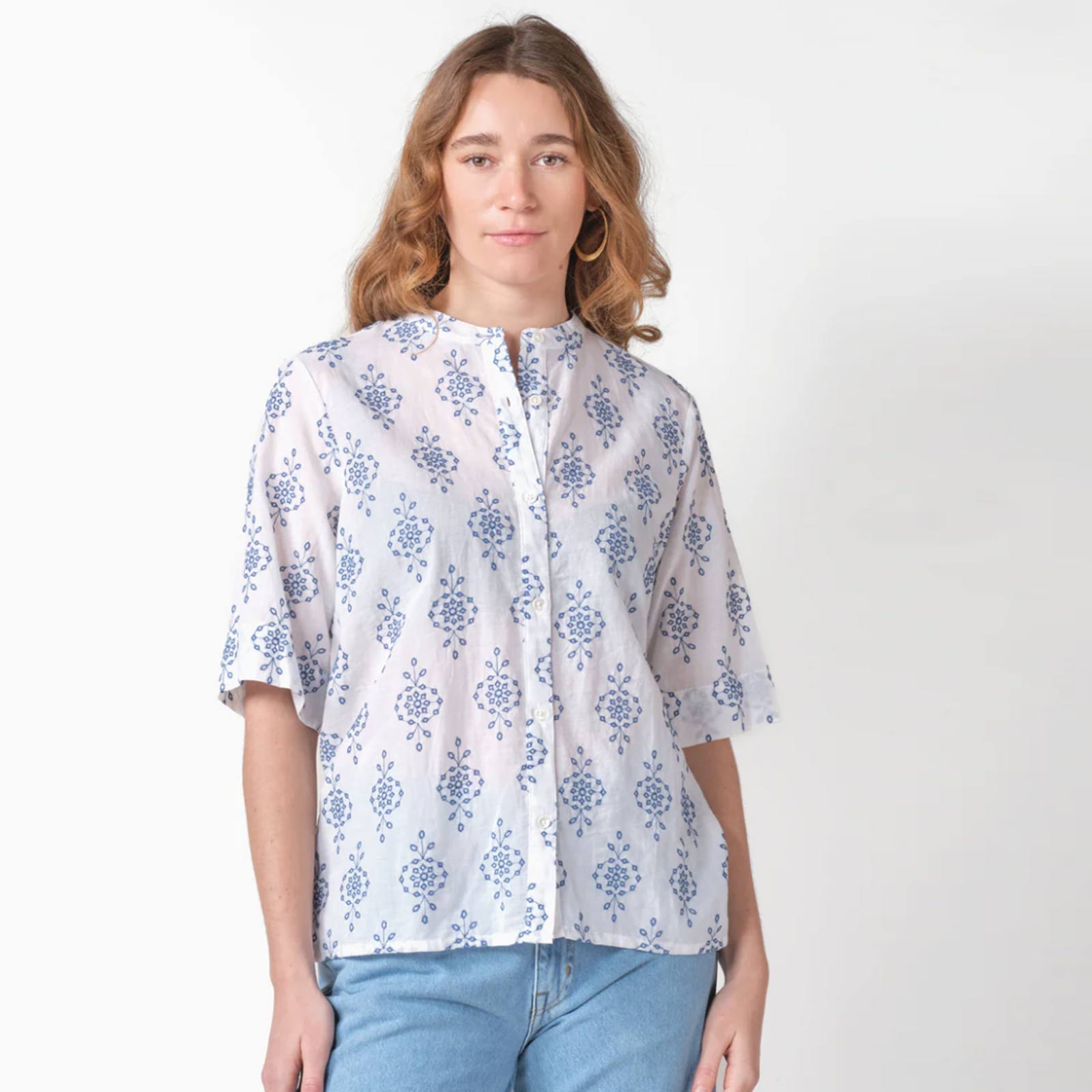 Mimi SS Shirt white/surf blue Klitmøller Collective