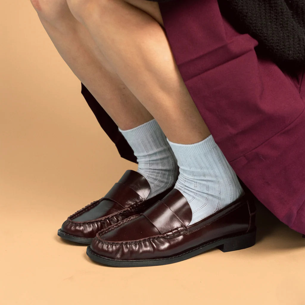 Pointelle Fine Rib Modal Socks dust sky blue Klue Accessories