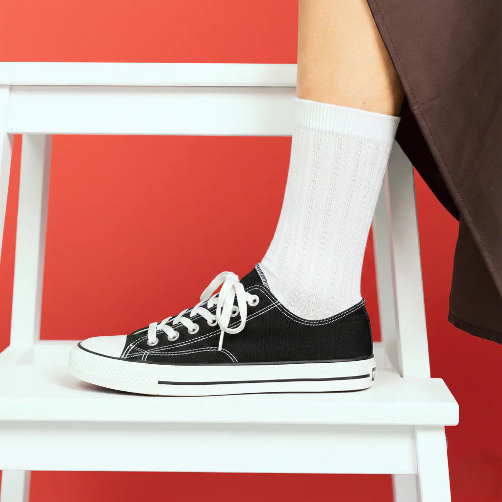 Pointelle Fine Rib Modal Socks white Klue Accessories