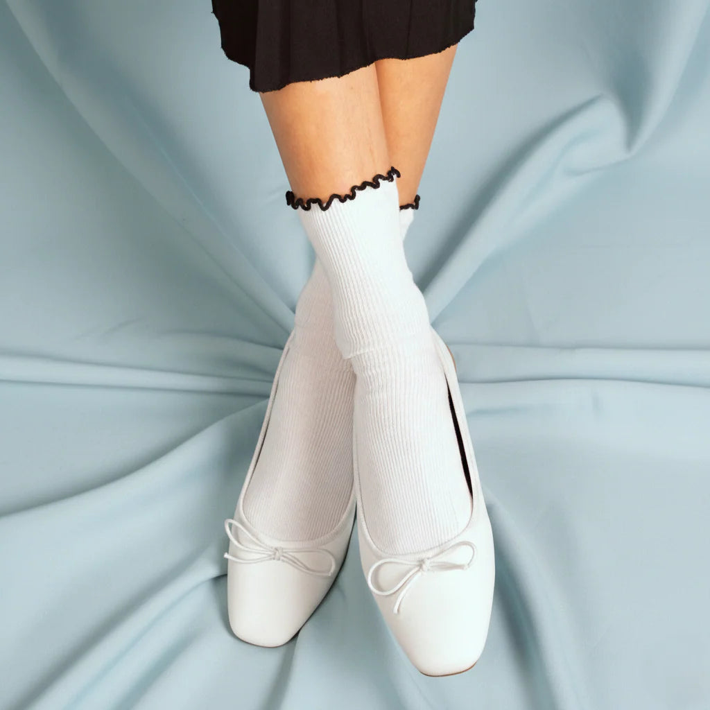 Ruffles Organic Cotton Socks black Klue Accessories