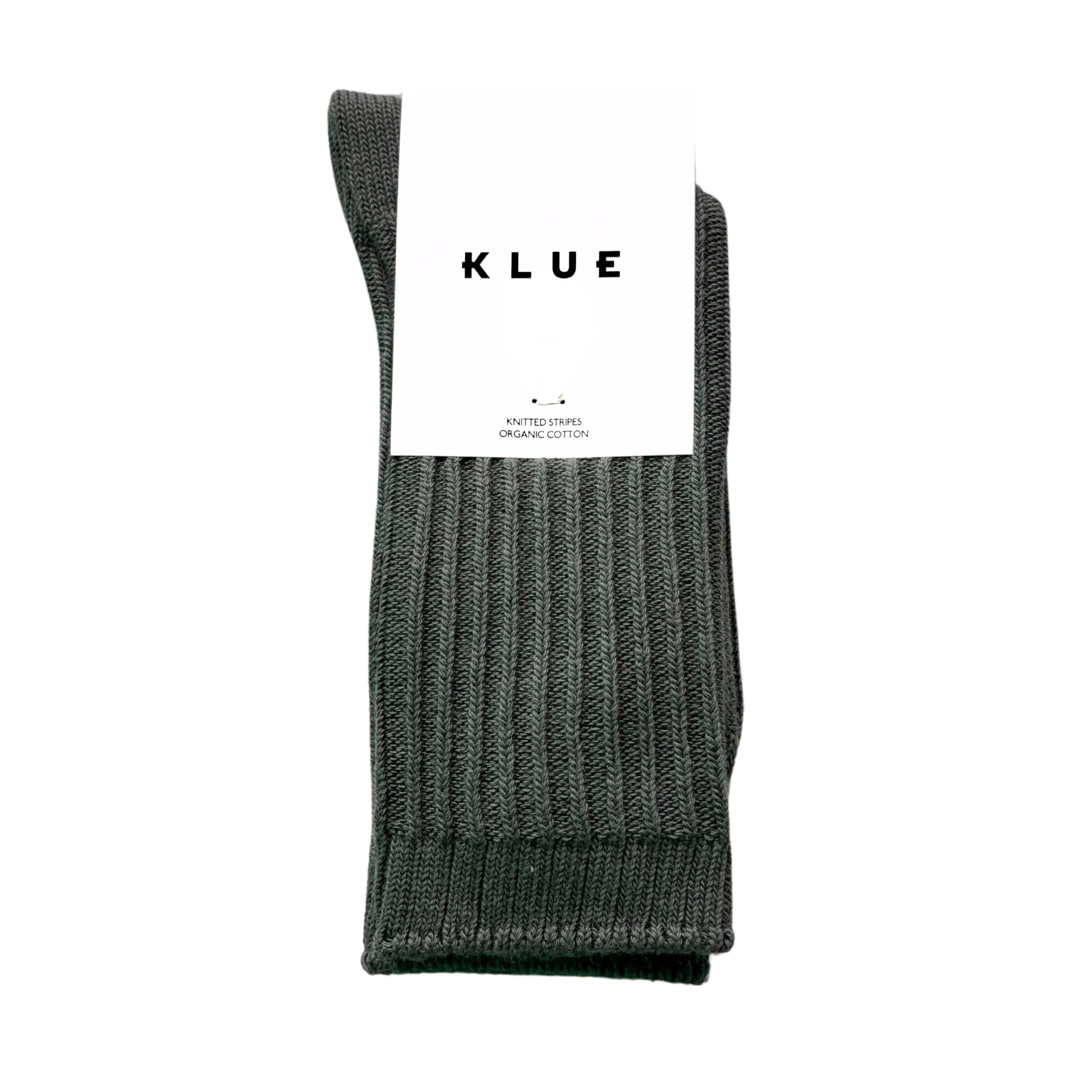 Solid Knitted Stripes Socks khaki Klue Accessories