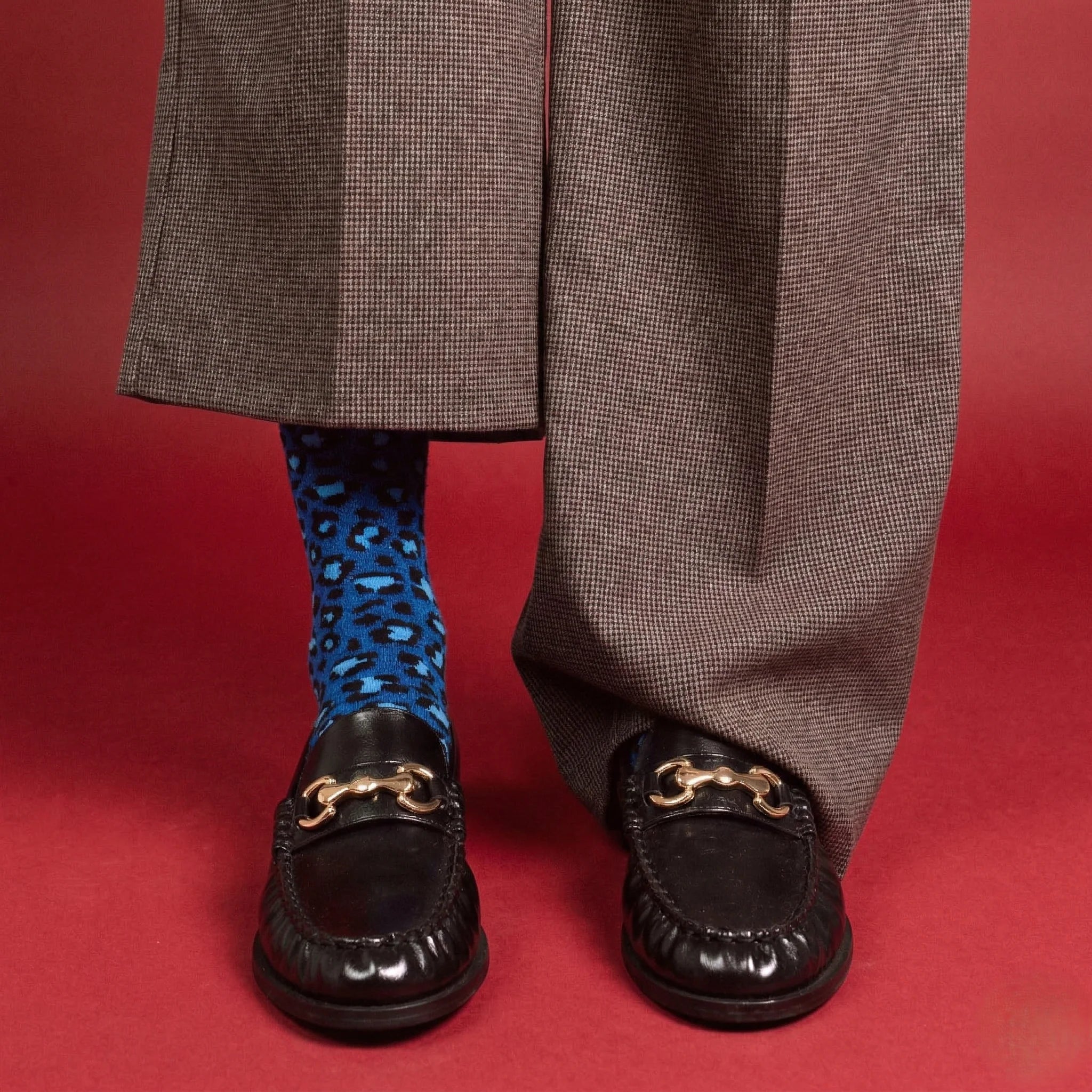 Leopard Lurex Socks night blue Klue Accessories