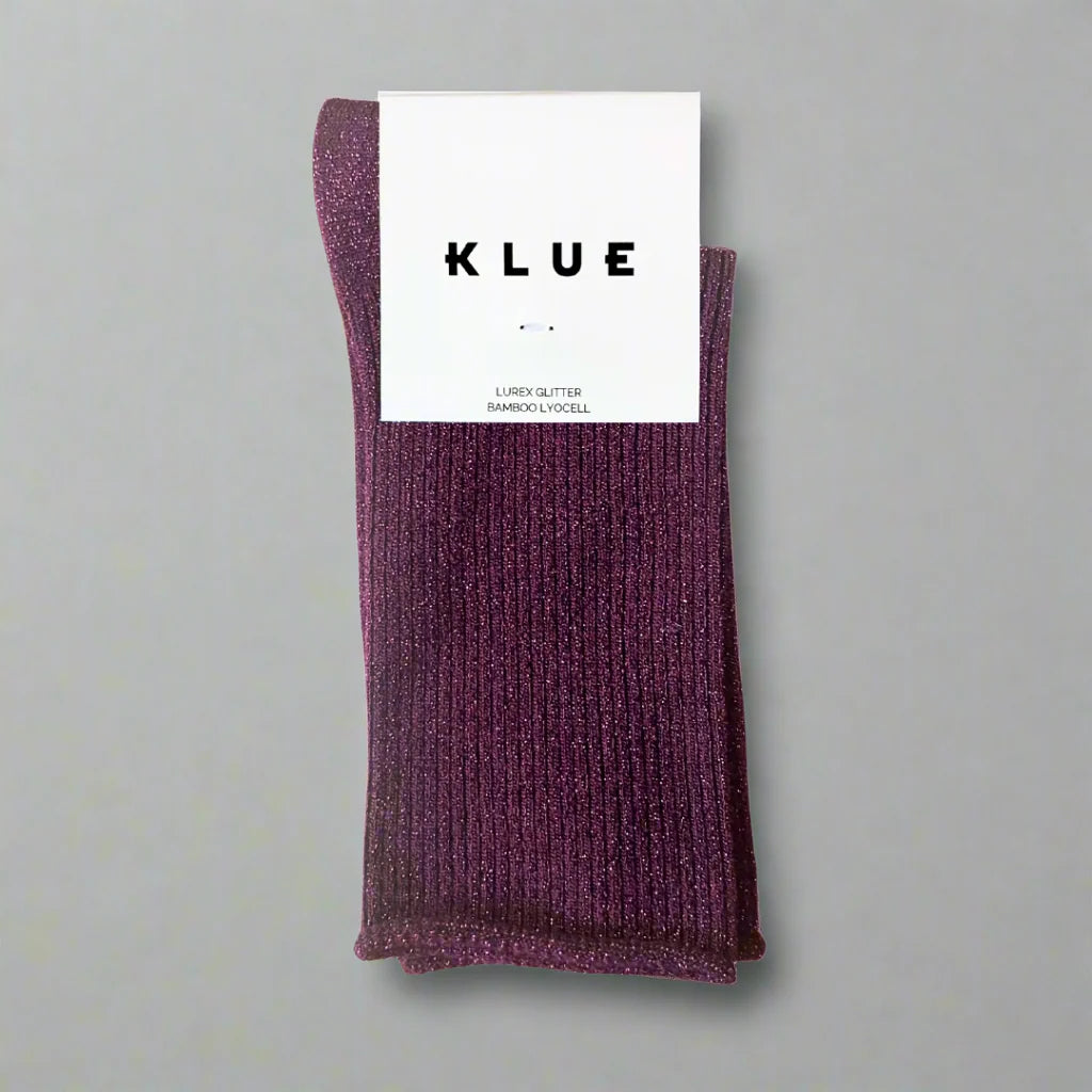 Lurex Glitter Socks burgundy wine Klue Accessories