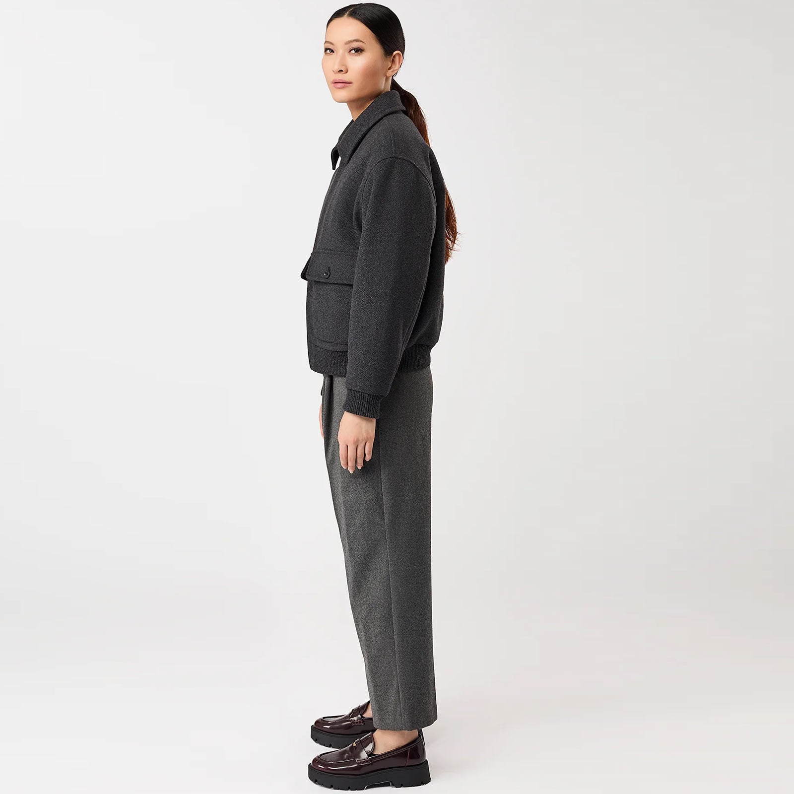 Wool Blouson Jacket anthra