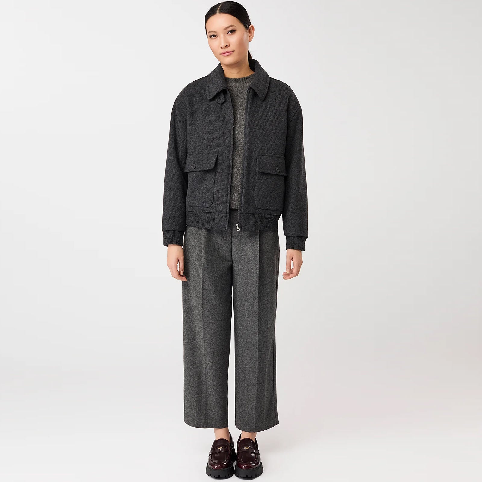 Wool Blouson Jacket anthra
