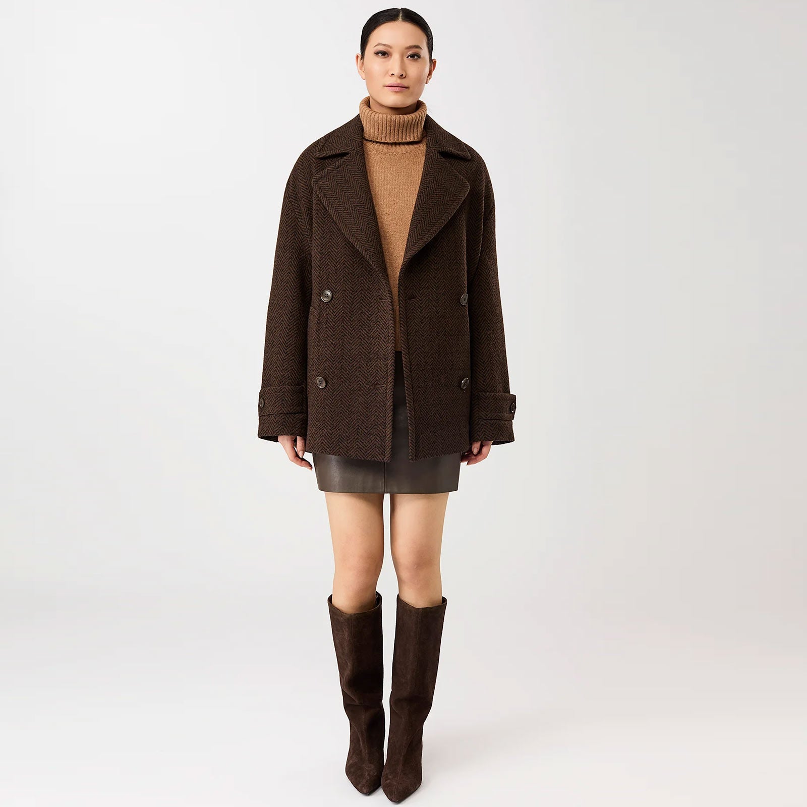Long Caban Jacket coffee/black