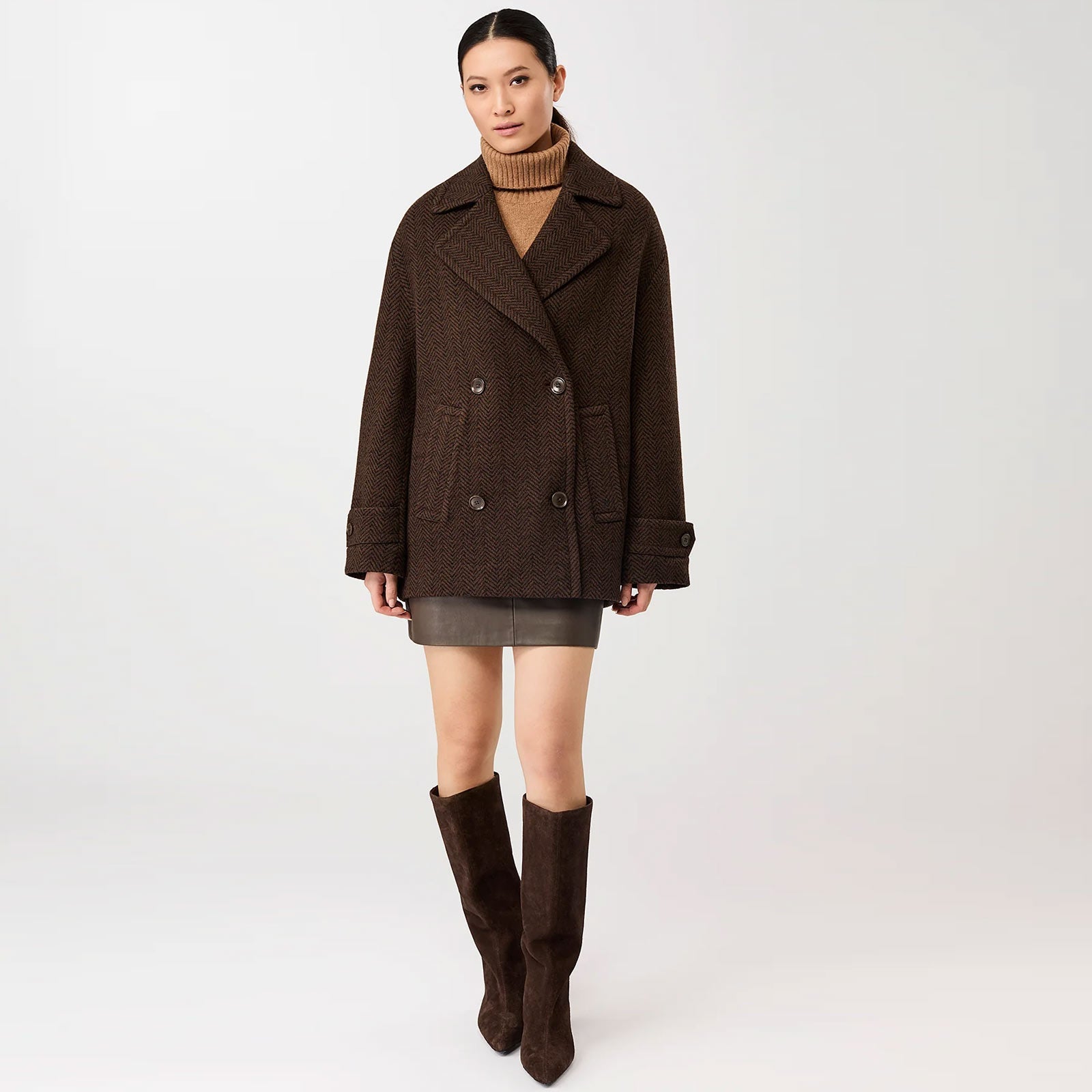 Long Caban Jacket coffee/black