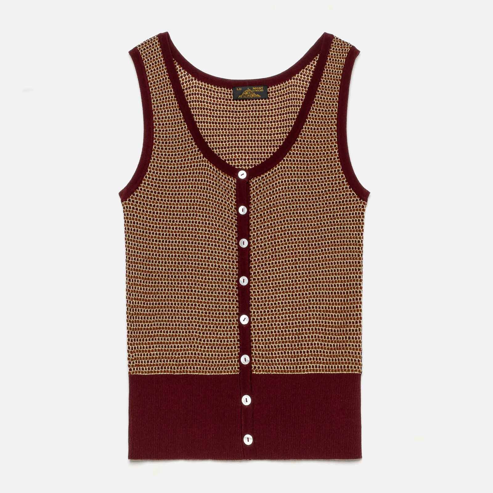 Giorgia Jacquard Vest burgundy Le Mont Saint Michel