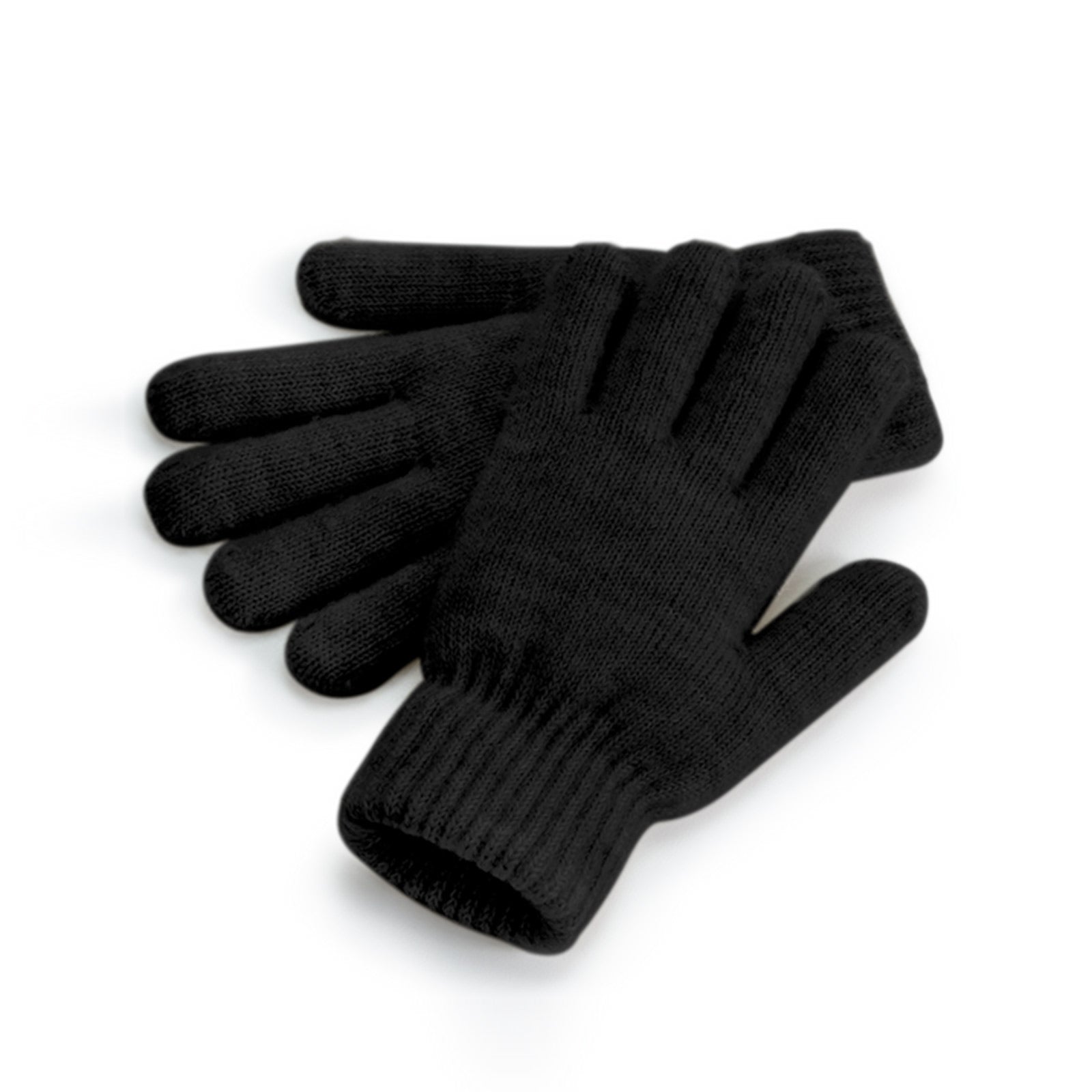 Cosy Ribbed Cuff Gloves black marl B387