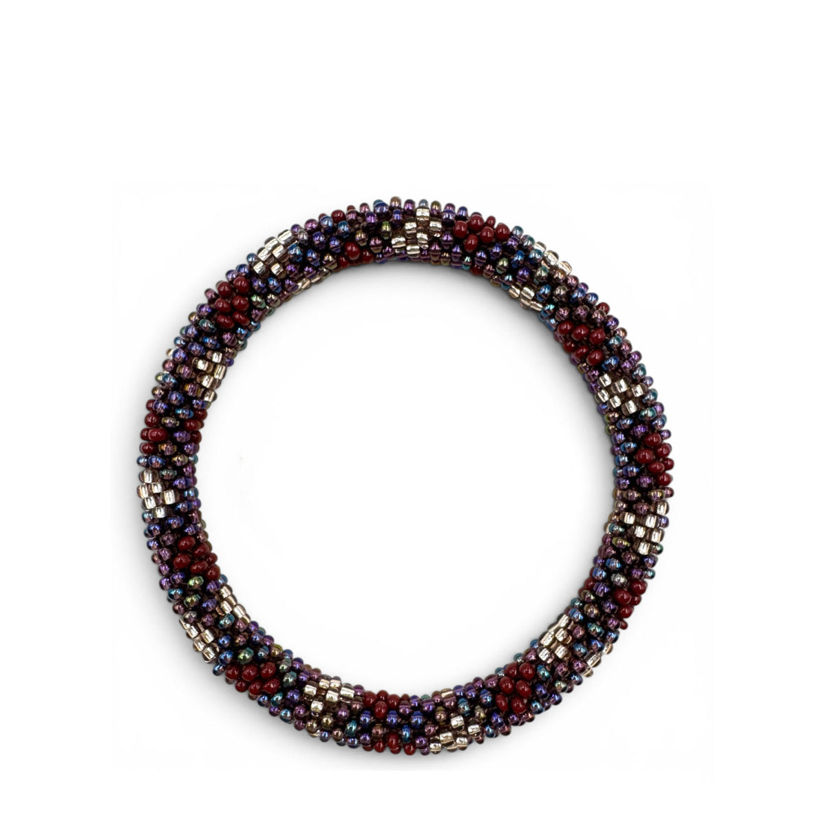 Nepalese Bracelet burgundy/purple/gold F24