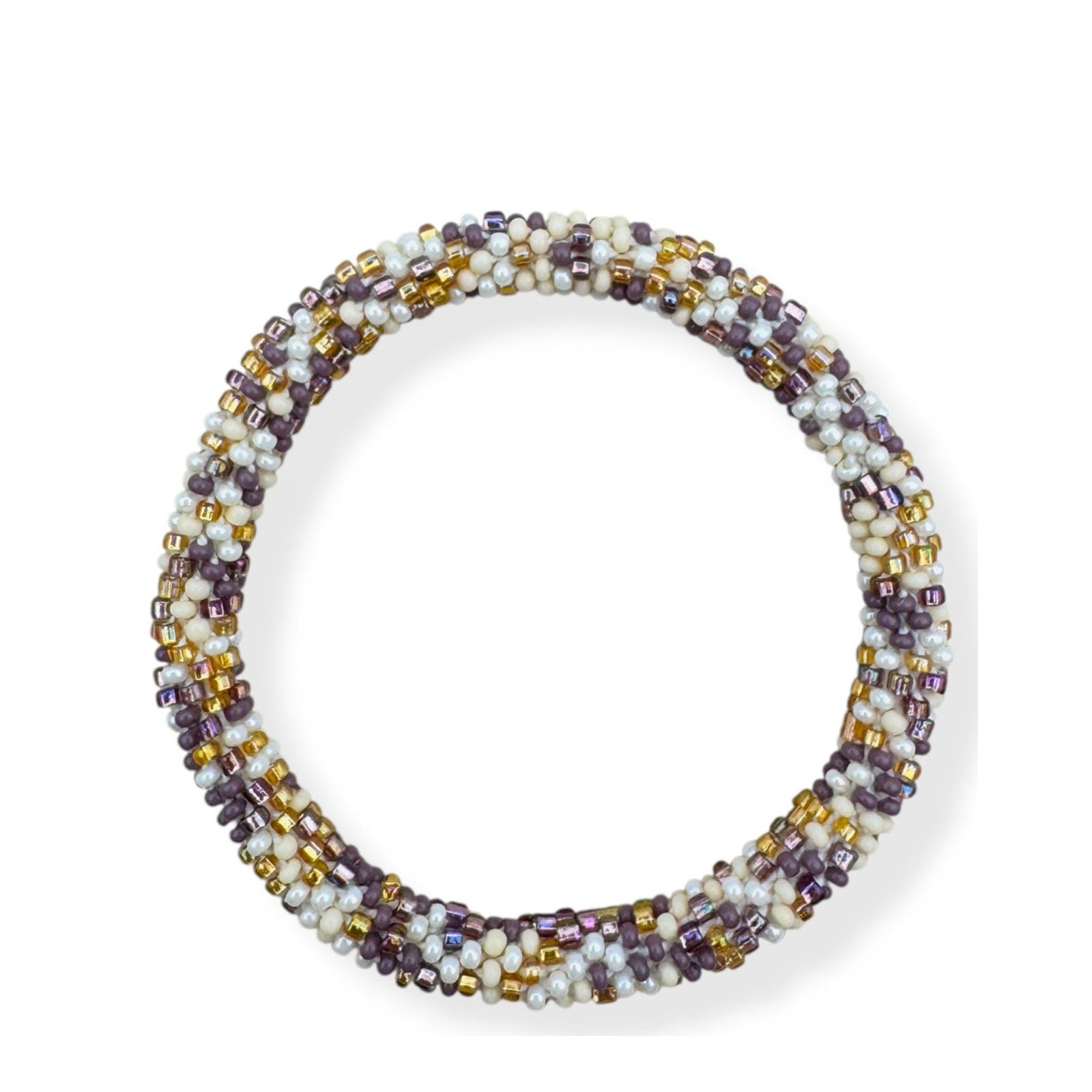 Nepalese Bracelet creme/purple/gold B20