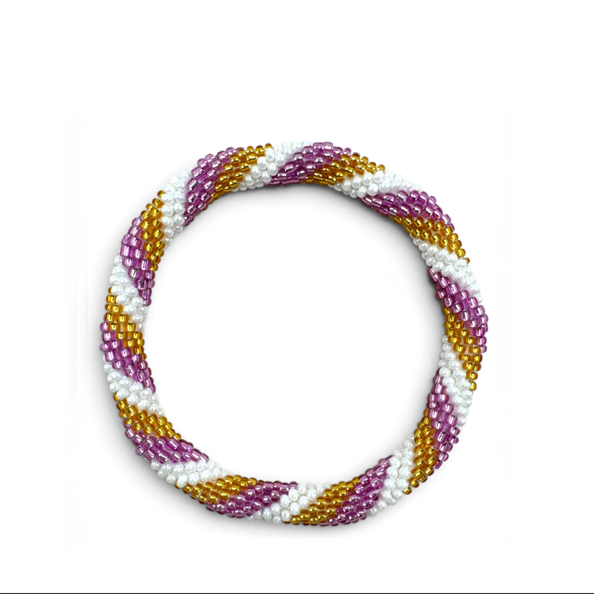 Nepalese Bracelet white/purple/gold B152