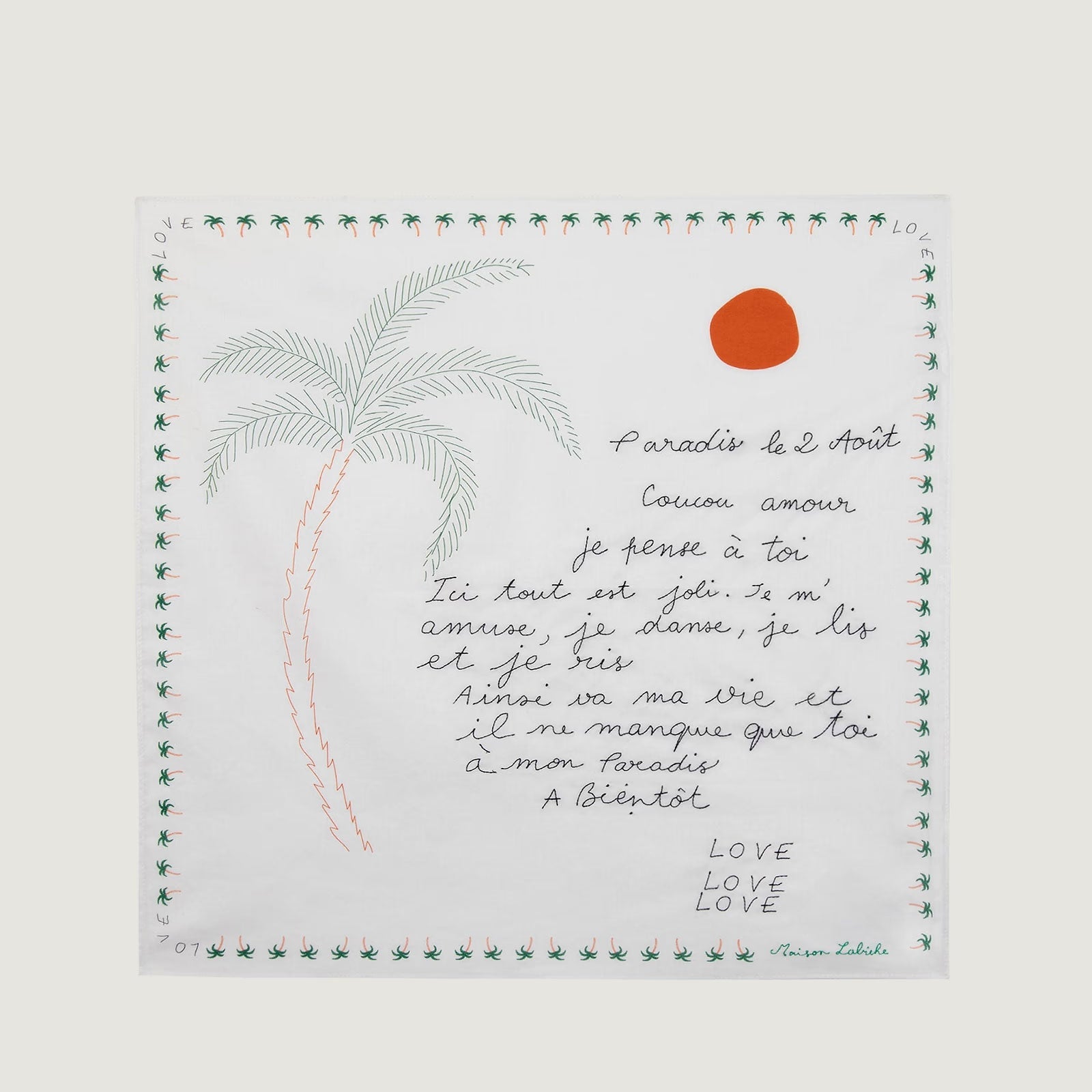 Guenot Postcard Scarf off white Maison Labiche