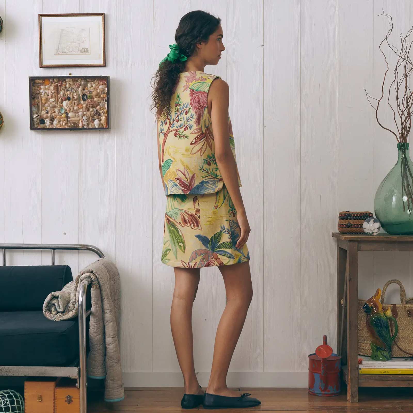 Missofee Skirt palm tree jacquard Maison Labiche