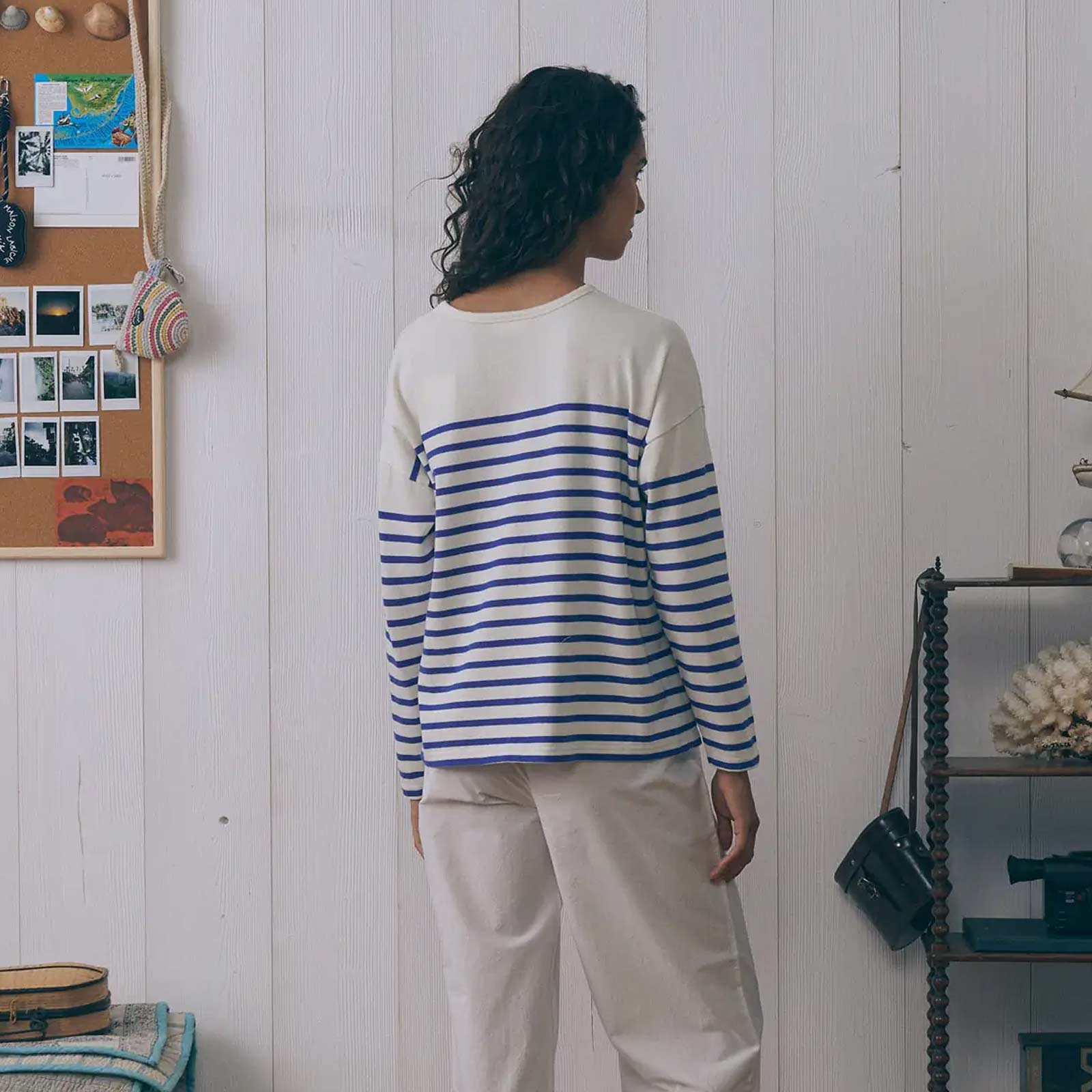 Montpar La Mer/GOTS Longsleeve ivory/blue Maison Labiche